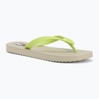 Dámske žabky Tommy Jeans Logo Summer white clay/lime essence