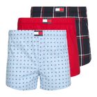 Pánske boxerky Tommy Hilfiger Woven Boxer Print 3 pack rwb foulard/med red/rwb w chck