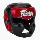 Boxerská prilba Fairtex Diagonal Vision Sparring - Full Head Coverage black/rd