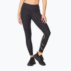 Dámske tréningové legíny 2XU Force Mid-Rise Compression black and gold WA5367B