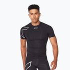 Pánske tréningové tričko s dlhým rukávom 2XU Core Compression black/silver MA6399A