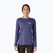 Dámske tričko longsleeve Patagonia Cap Cool Merino Blend Graphic strata stripe: thermal blue
