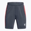 Detské futbalové šortky Under Armour Challenger Knit downpour gray/fire/white