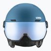 Lyžiarska prilba UVEX Wanted Visor stone blue matt/mirror blue/smoke