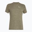 Salewa Puez Melange Dry pánske trekové tričko dark olive melange