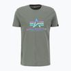 Alpha Industries pánske tričko Basic Rainbow Reflective vintage green