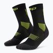 Dámske kompresné ponožky CEP Run Mid Cut 5.0 black/lime