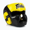 Boxerská prilba Fairtex Diagonal Vision Sparring - Full Head Coverage black/yellow