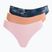 Dámske tangá Under Armour Pure Stretch Ns 3 páry canyon pink/black