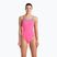 Dámske jednodielne plavky arena Lace Back Solid shocking pink/blue river