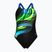 Dámske jednodielne plavky arena Bloom Swim Pro Back Lb multi black/black/blue china