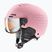 Detská lyžiarska prilba UVEX Rocket Visor Jr pink confetti matt/mirror silver/lasergold lite