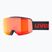 Detské lyžiarske okuliare UVEX Pwdr FM black matt/mirror red orange clear