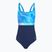 Dámske jednodielne plavky Speedo Shaping Contour Eclipse Printed turquoise gem