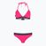 Dámske dvojdielne plavky EA7 Emporio Armani Logo Tape Bikini Triangle neon pink