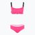 Dámske dvojdielne plavky EA7 Emporio Armani Logo Tape Bikini Top neon pink