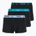 Pánske boxerky Nike Everyday Cotton Stretch Trunk 3 pary black light amry blue/dusty cactus/black waistband