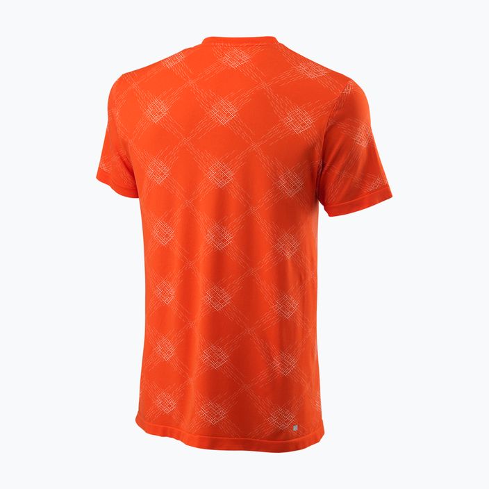Pánske tenisové tričko Wilson PWR SMLS Henley III orange WRA804501 2