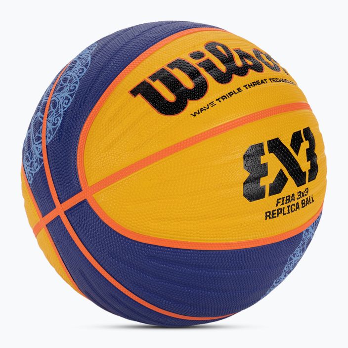 Basketbalová lopta Wilson Fiba 3X3 Replica Paris 2004 modrá/žltá veľkosť 6 2
