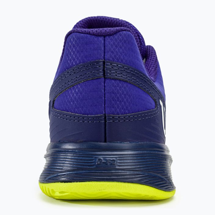 Detská tenisová obuv Wilson Rush Pro L Jr modrá/modrá potlač/bezpečne žltá 6
