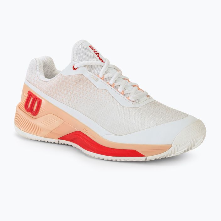 Dámska tenisová obuv Wilson Rush Pro 4.0 Clay white/peach parfait/infrared