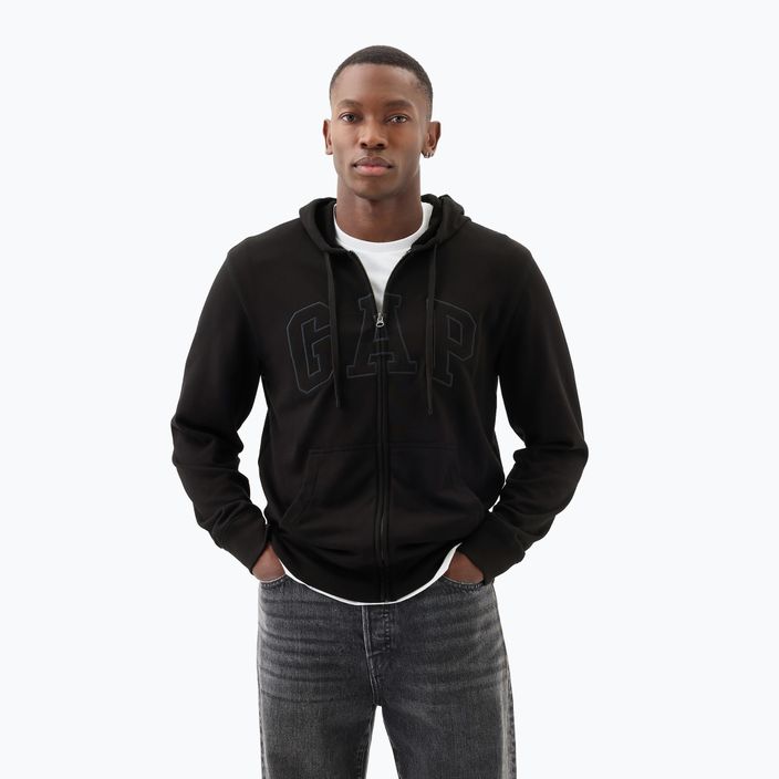 Pánska mikina GAP Heritage French Terry Fullzip Logo true black