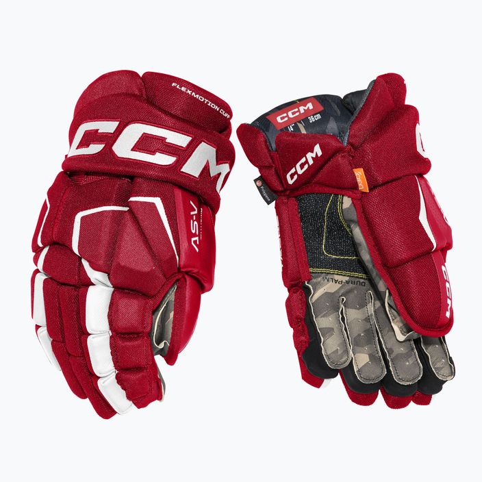 Hokejové rukavice CCM Tacks AS-V SR červená/biela