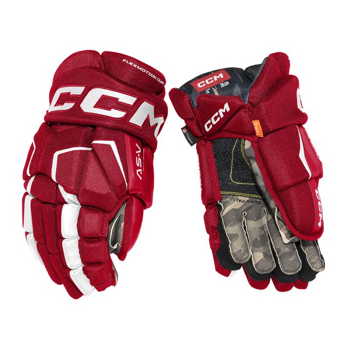 Hokejové rukavice CCM Tacks AS-V SR červená/biela 2