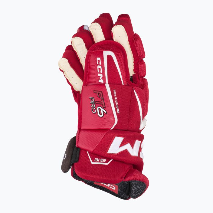 Hokejové rukavice CCM JetSpeed FT6 Pro SR červená/biela 3