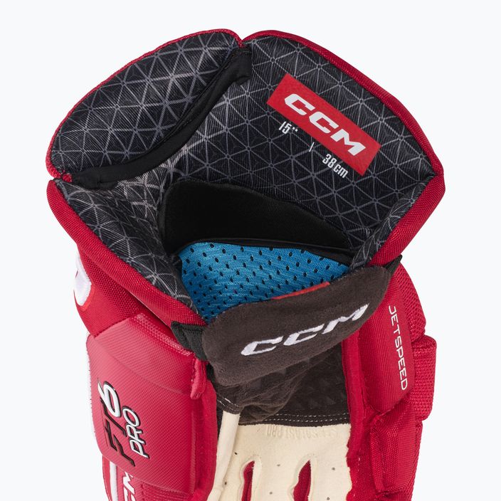 Hokejové rukavice CCM JetSpeed FT6 Pro SR červená/biela 4