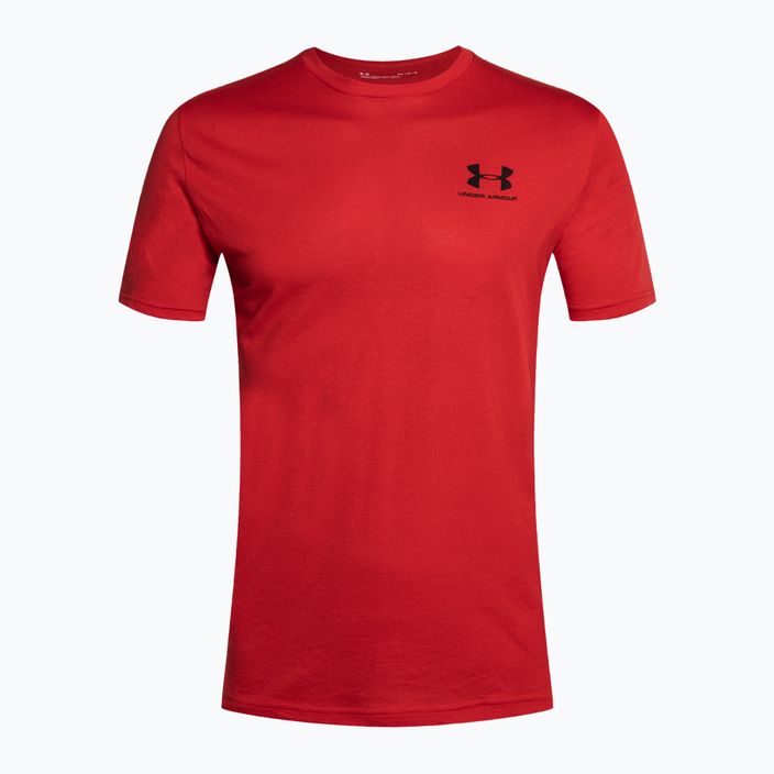 Under Armour Sportstyle Left Chest SS pánske tréningové tričko červená/čierna 4