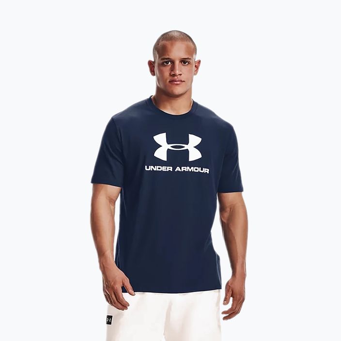 Under Armour UA Sportstyle Logo SS pánske tréningové tričko námornícka modrá 1329590 3