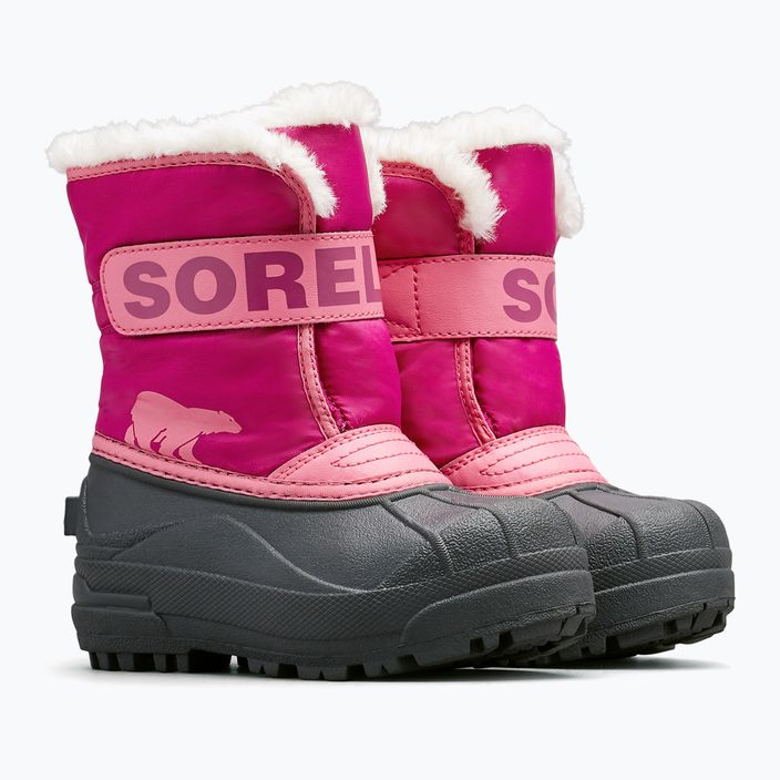 Sorel Snow Commander junior snehové topánky tropická ružová/hlboká ružová 9