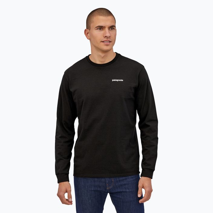 Pánske trekingové tričko s dlhým rukávom Patagonia P-6 Logo Responsibili black