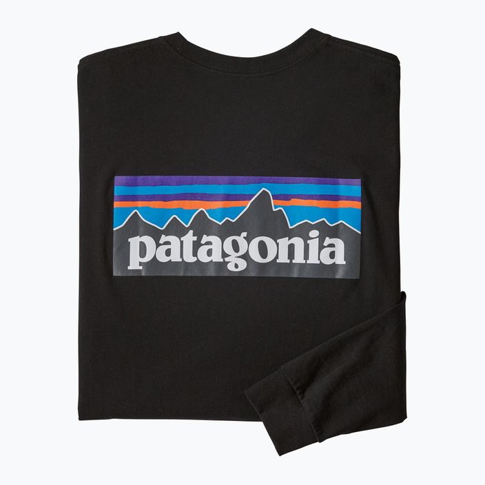 Pánske trekingové tričko s dlhým rukávom Patagonia P-6 Logo Responsibili black 6
