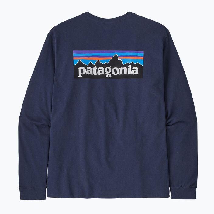 Pánske trekingové tričko s dlhým rukávom Patagonia P-6 Logo Responsibili classic navy 5