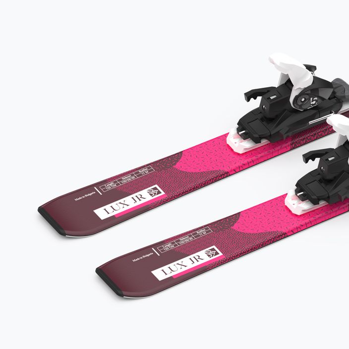 Detské zjazdové lyže Salomon Lux Jr S + C5 bordeau/pink 10