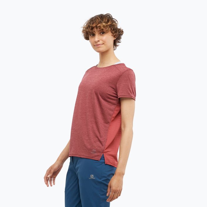 Dámske trekingové tričko Salomon Outline Summer SS červené LC1789 2