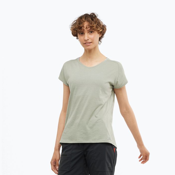 Dámske trekingové tričko Salomon Essential Shaped SS zelené LC17396 3