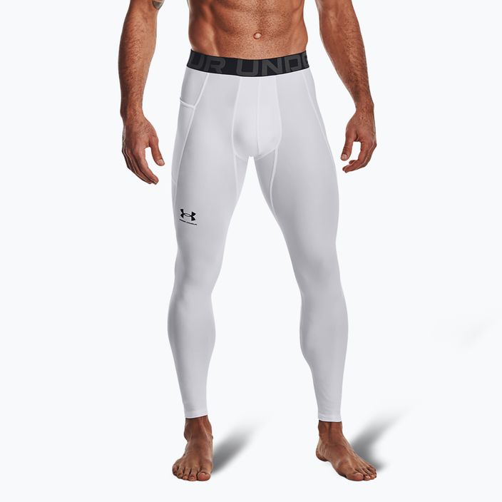 Pánske tréningové legíny Under Armour HeatGear white/black