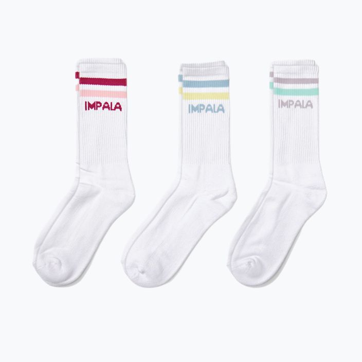 Dámske ponožky IMPALA Stripe 3 páry biele IM787