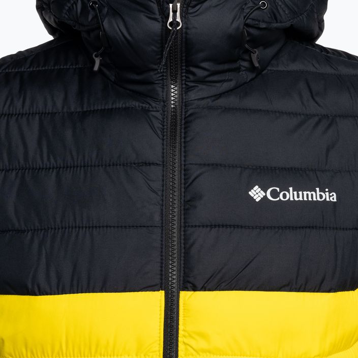 Columbia Powder Lite Pánska páperová bunda s kapucňou black/yellow 1693931 3