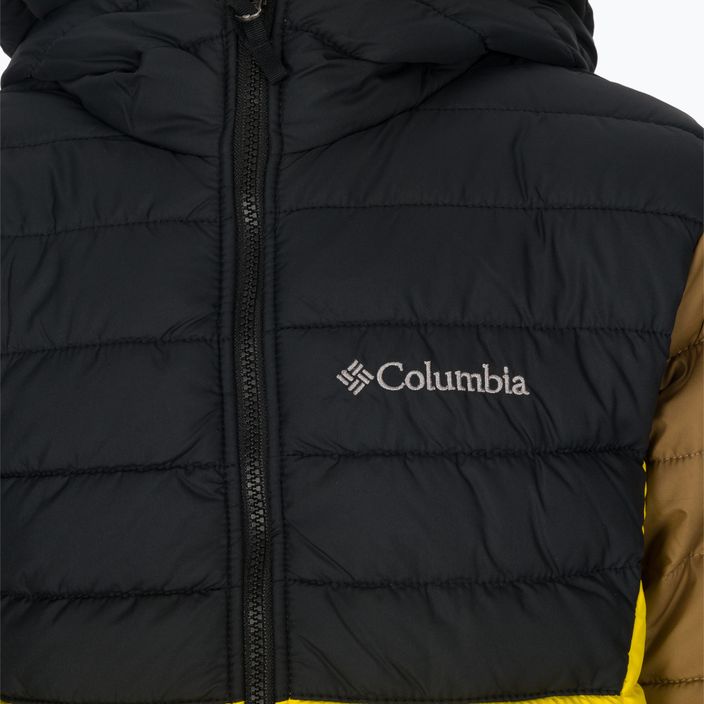 Detská páperová bunda Columbia Powder Lite s kapucňou Black and Yellow 1802901 3