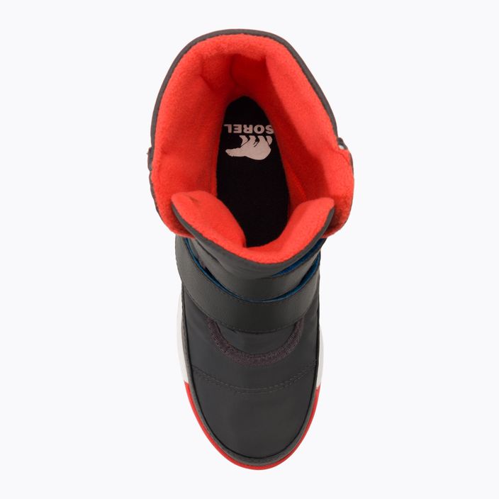 Detské trekové topánky Sorel Whitney II Strap Wp jet/poppy red 6