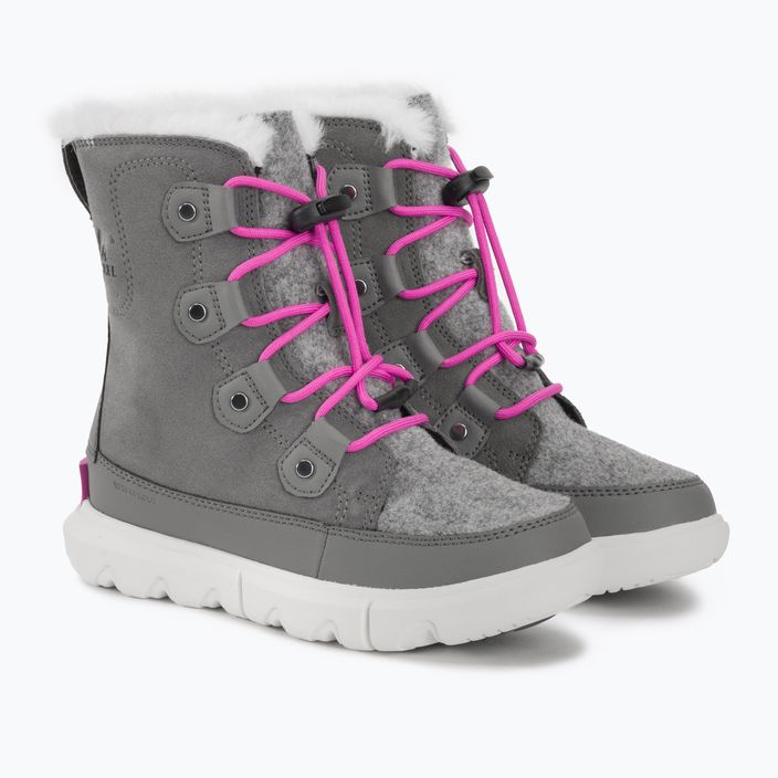 Sorel Sorel Explorer Lace quarry/bright lavender juniorské snehové topánky 4