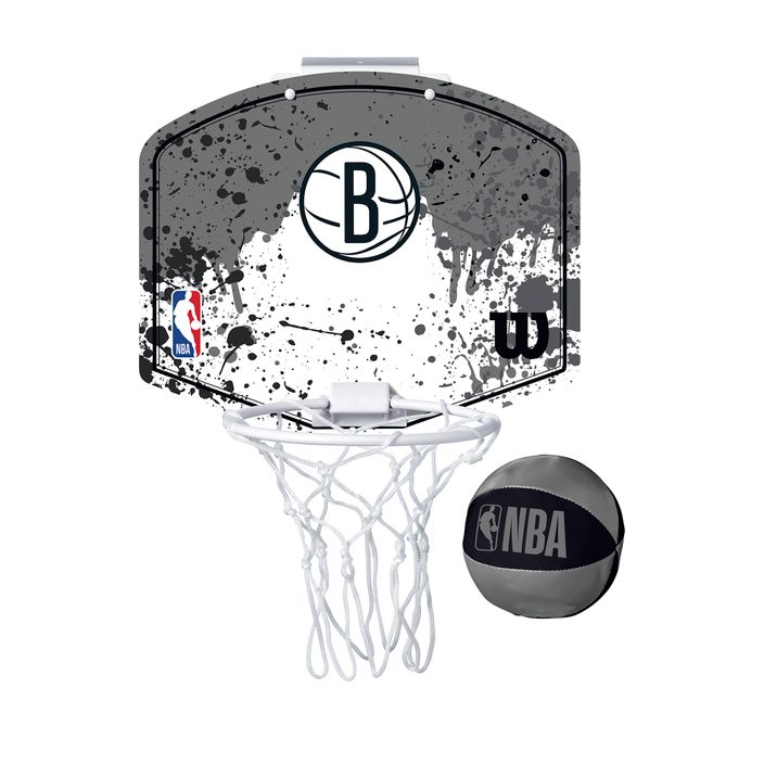Mini basketbalová súprava Wilson NBA Team Mini Hoop Brooklyn Nets čierna 2
