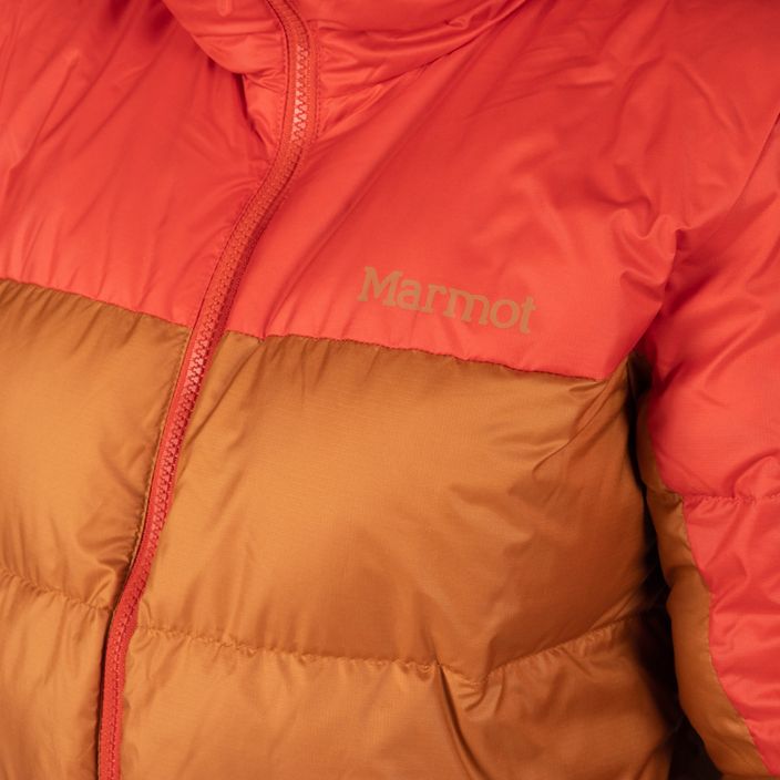 Marmot dámska páperová bunda Guides Down Hoody hnedá a červená 79300 5