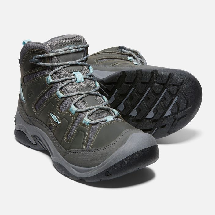 Dámske trekové topánky KEEN Circadia Mid Wp green-grey 1026763 12