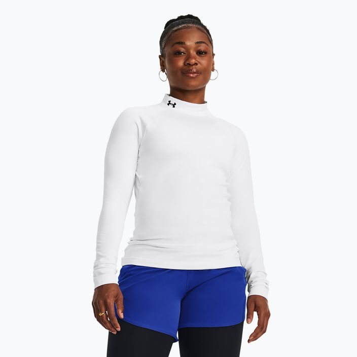 Dámske tréningové tričko s dlhým rukávom Under Armour Authentics CG Mockneck white/black