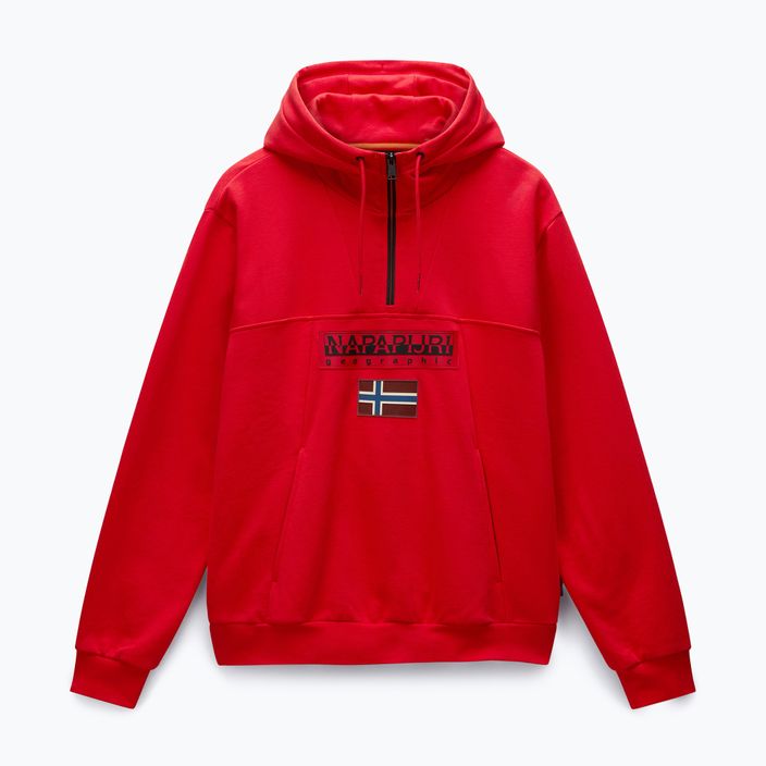 Pánska mikina Napapijri Burgee Half Zip Hooded 2.0 red goji 5